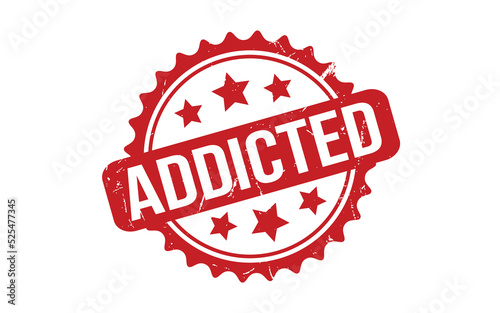 Addicted Rubber Stamp Seal Vector