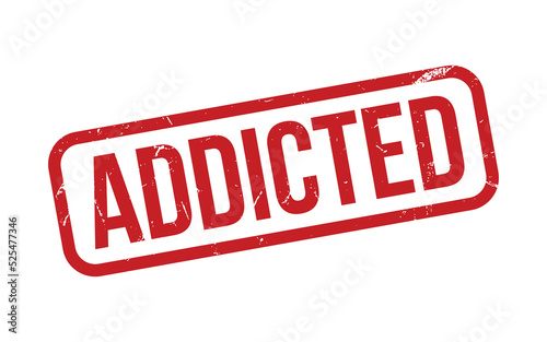 Addicted Rubber Stamp Seal Vector