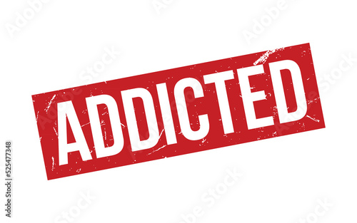 Addicted Rubber Stamp Seal Vector