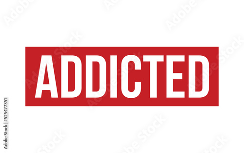 Addicted Rubber Stamp Seal Vector