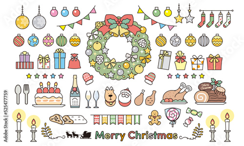 クリスマス　アイコン　イラストセット