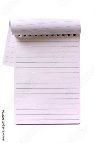 Spiral notepad lined paper open isolated note book transparent background photo PNG file