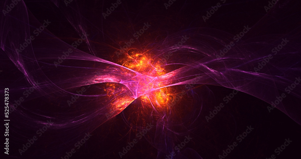 Fototapeta premium 3D rendering abstract multicolor fractal light background