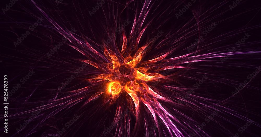 Fototapeta premium 3D rendering abstract multicolor fractal light background