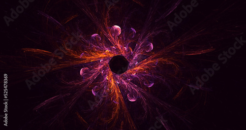 3D rendering abstract multicolor fractal light background