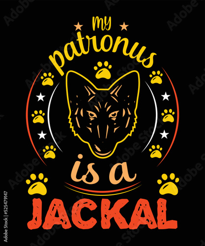 my Patronus is a jackal t-shirt design