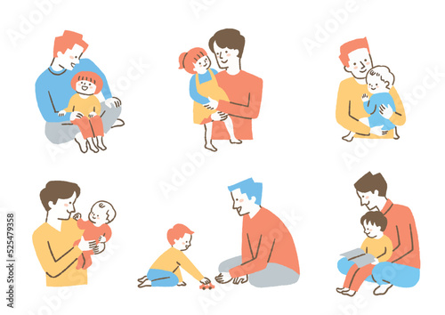子育てするお父さん_セット_色