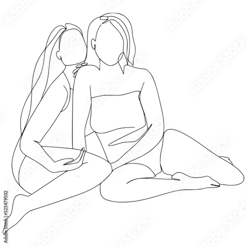 Minimalist Monoline Lineart Women Illustration