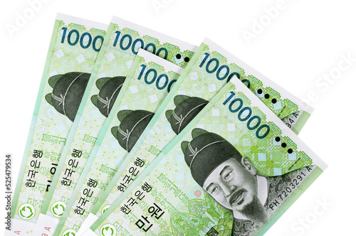 Korean Won currency bank notes fan isolated transparent background photo PNG file photo