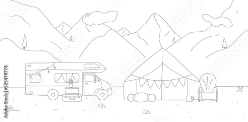 Set of vector hand drawn flat colourful illustrations