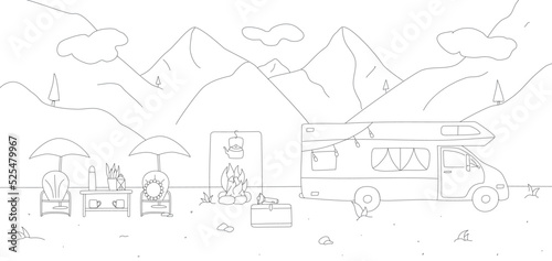 Set of vector hand drawn flat colourful illustrations