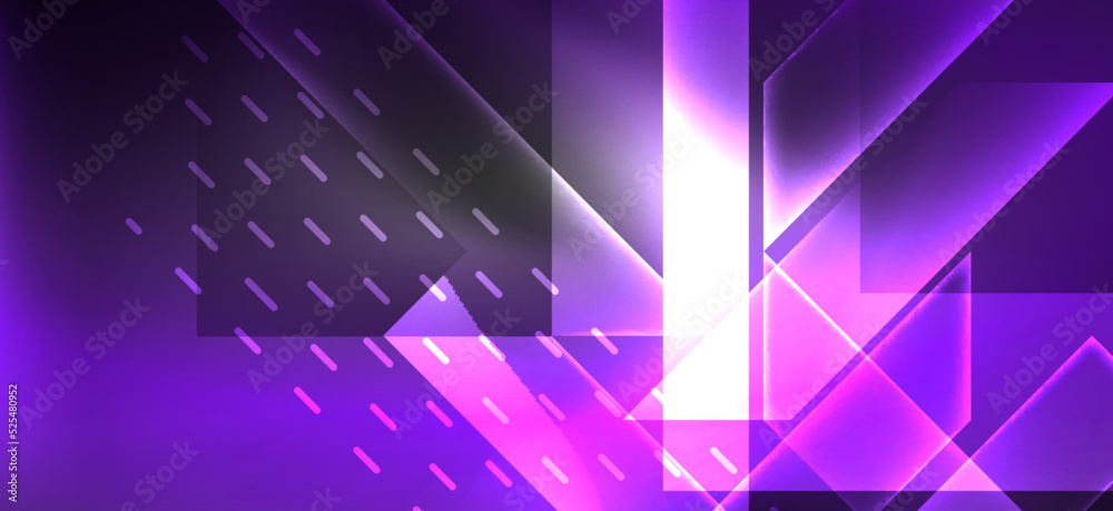 Background wallpaper neon glowing lines and geometric shapes. Dark wallpaper for concept of AI technology, blockchain, communication, 5G, science, business and technology Background wallpaper neon glowing lines and geometric shapes. Dark wallpaper for concept of AI technology, blockchain, communication, 5G, science, business and technology