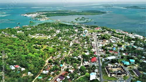 Kolonia town aerial view in Pohnpei, Micronesia（Federated States of Micronesia）