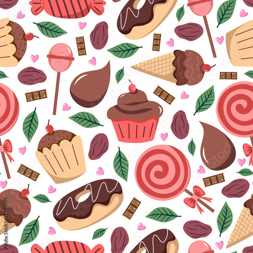 Chocolate and candy seamles...