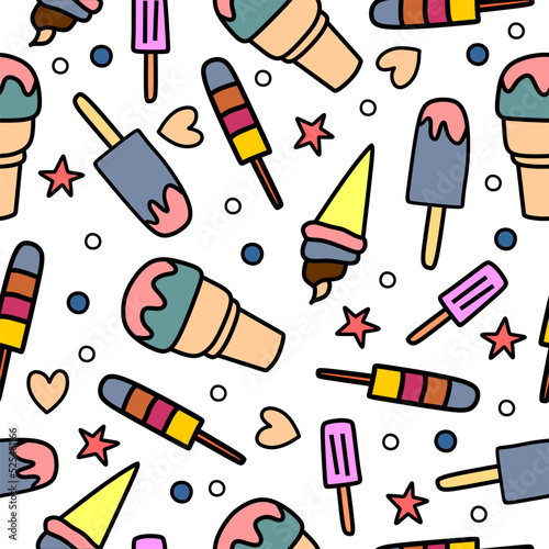 Ice cream cool drink seamle...