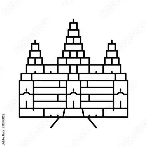 angkor wat line icon vector illustration