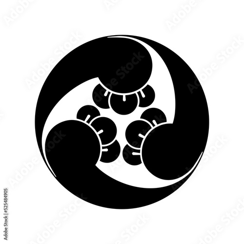 丁字紋・左三つ丁字巴（ひだりみつちょうじともえ）