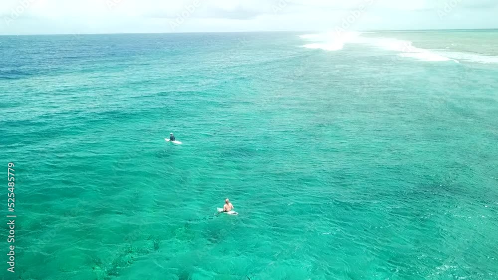 Surfing drone view in Pohnpei, Micronesia. Surfing drone view in Pohnpei, Micronesia.
