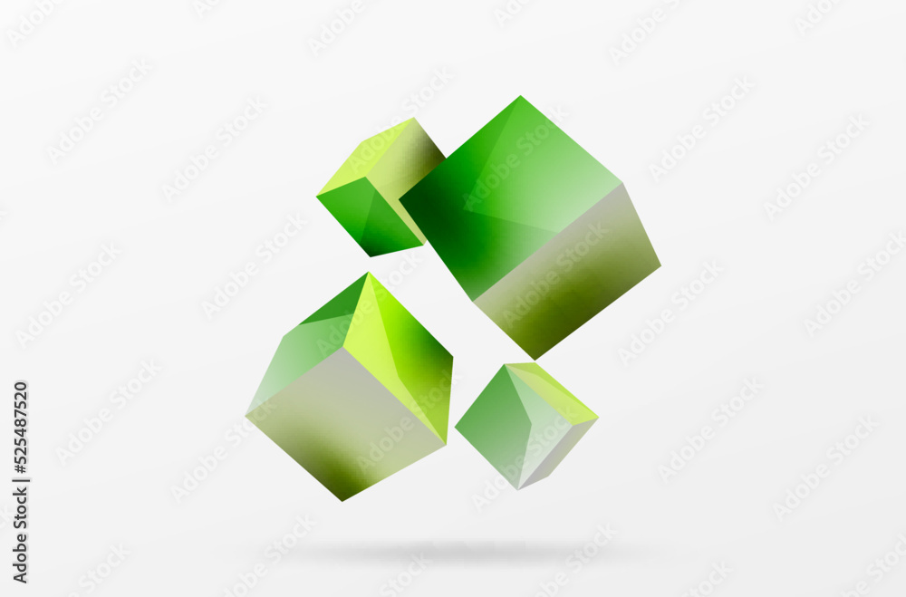 3d cubes vector abstract background. Composition of 3d square shaped basic geometric elements. Trendy techno business template for wallpaper, banner, background or landing 3d cubes vector abstract background. Composition of 3d square shaped basic geometric elements. Trendy techno business template for wallpaper, banner, background or landing