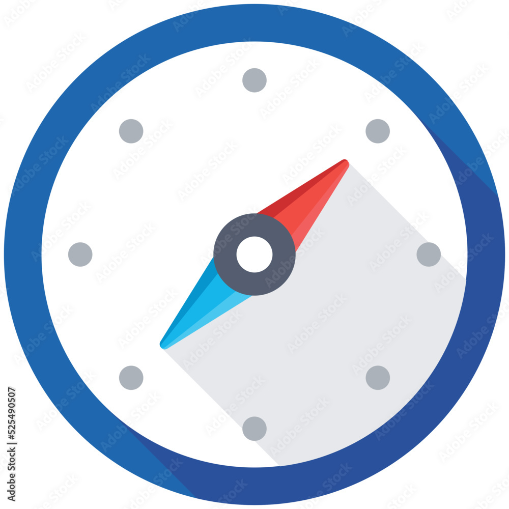 Compass Flat Colored Icon Compass Flat Colored Icon