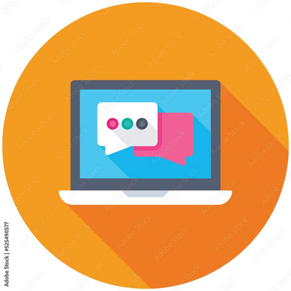 Online chat Flat Colored Icon Online chat Flat Colored Icon