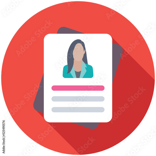 ID Card Flat Colored Icon