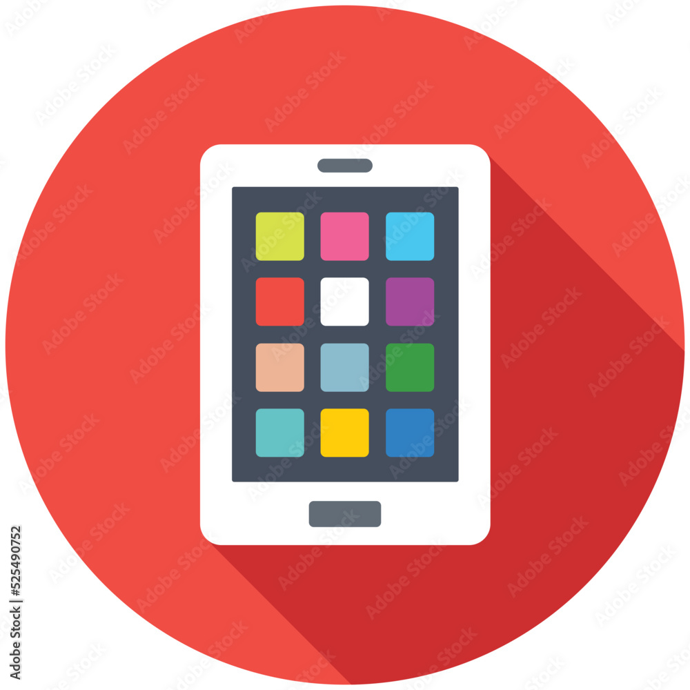 Mobile Interface Flat Colored Icon Mobile Interface Flat Colored Icon