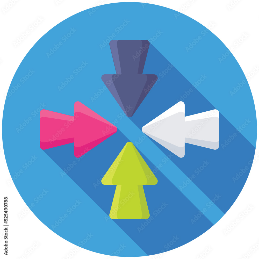 Center Pointing Arrows Flat Colored Icon Center Pointing Arrows Flat Colored Icon