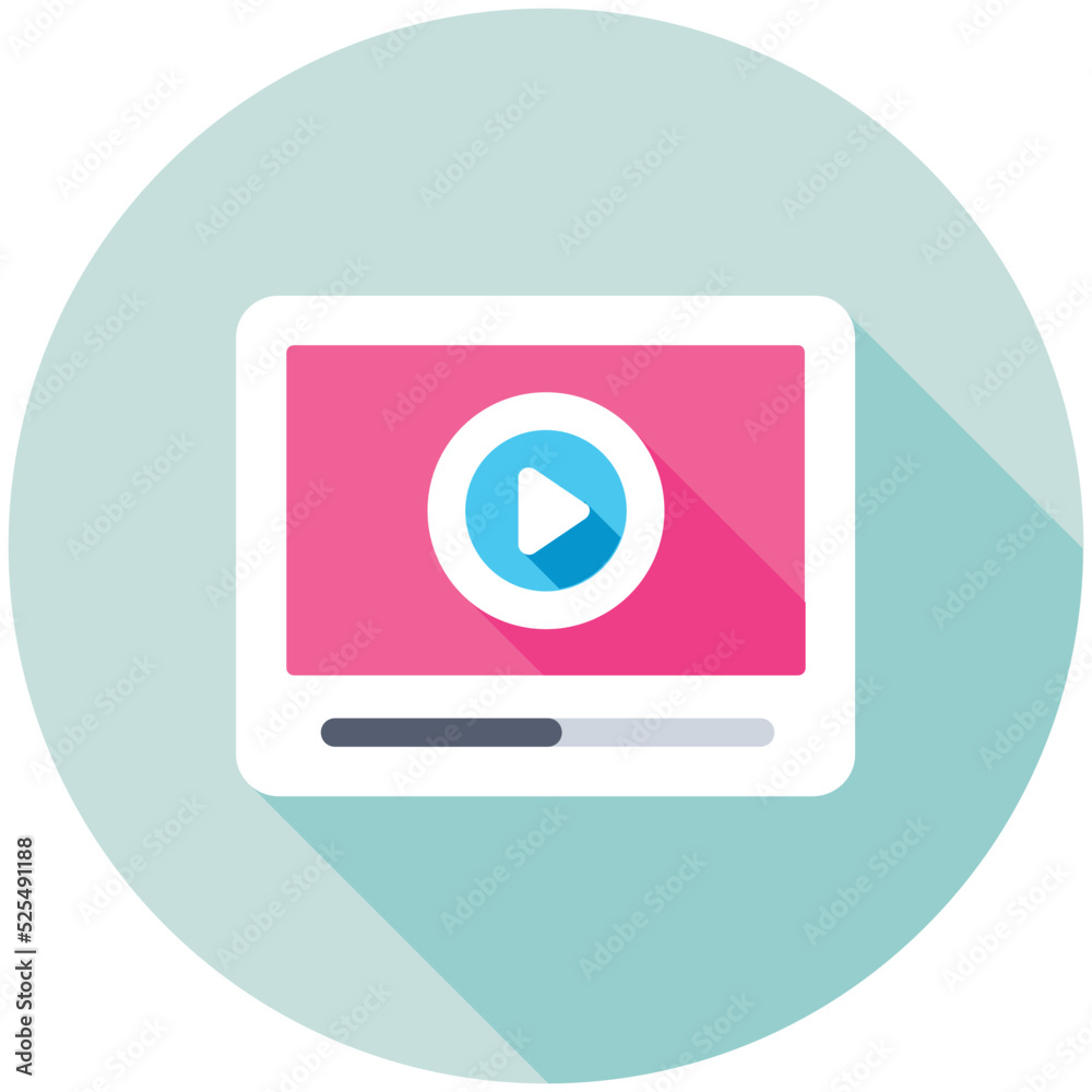 Online Video flat colored Icon