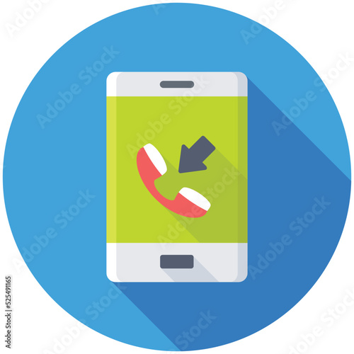 Incoming Call flat colored Icon