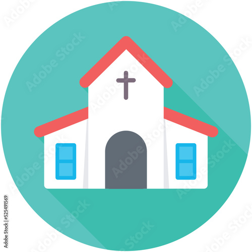 Church Flat Colored Icon