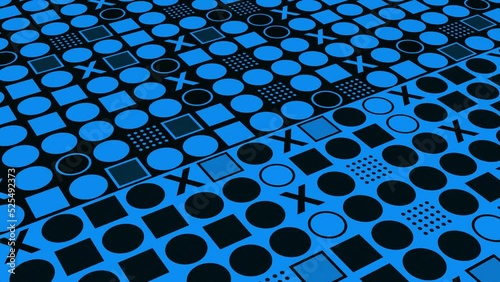 Geometric background, colorful seamless geometric patterns. 3D rendering