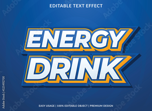 energy drink text effect template with abstract style use for business logo and brand