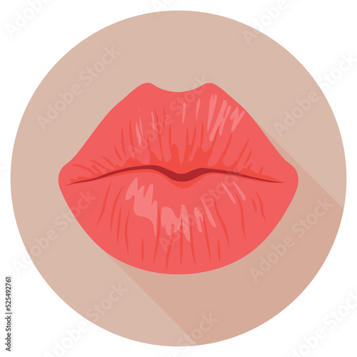 Lips Flat Colored Icon