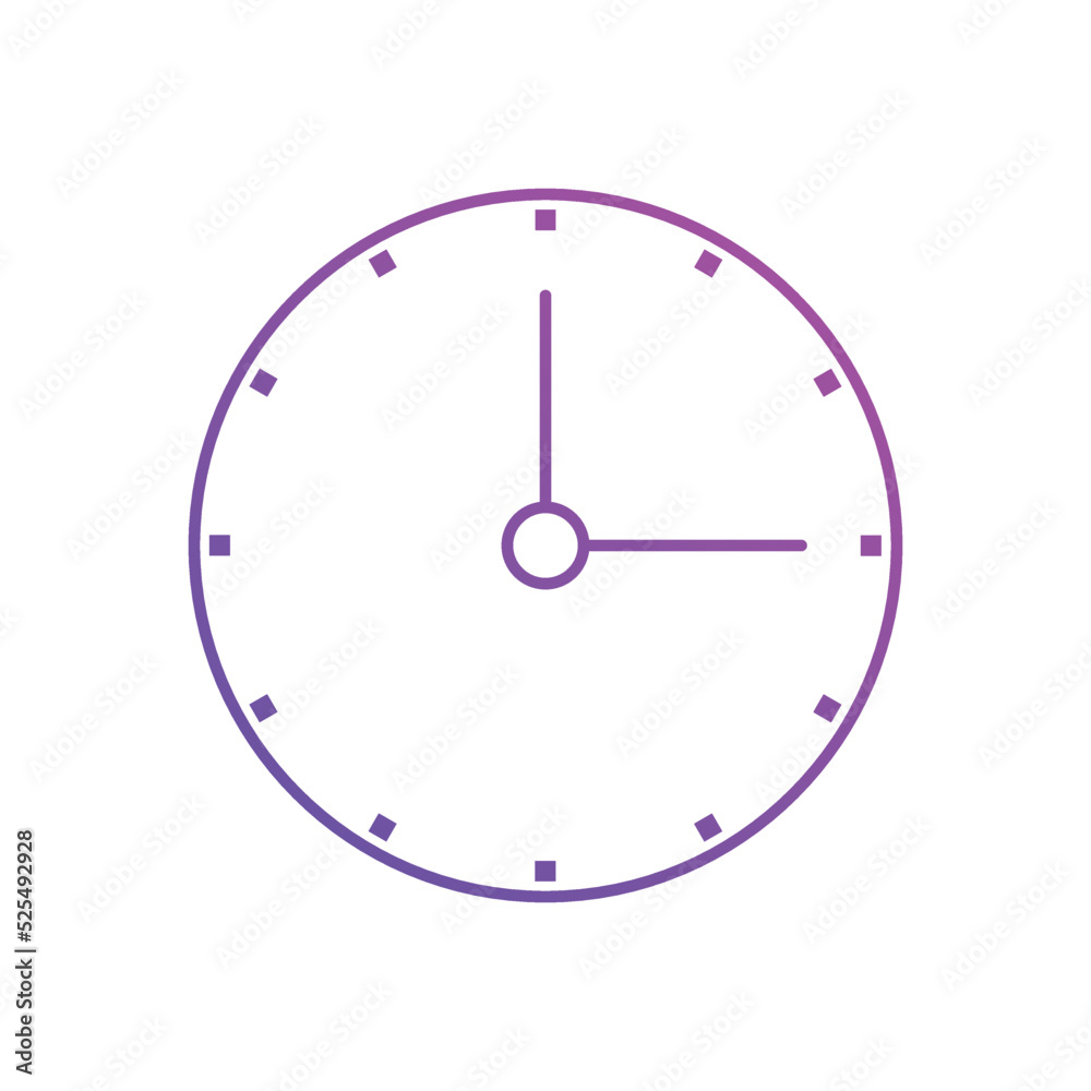 Clock icon Vector illustration. Campaign deadline, time management icon for SEO, Website and mobile apps gradient color Clock icon Vector illustration. Campaign deadline, time management icon for SEO, Website and mobile apps gradient color