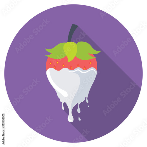 Strawberry Ripple Splash Flat Colored Icon