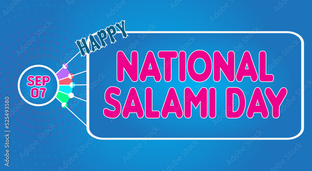 Happy National Salami Day , September 06. Calendar of September Text Effect, Vector design