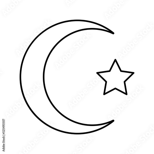 islam religion line icon vector illustration