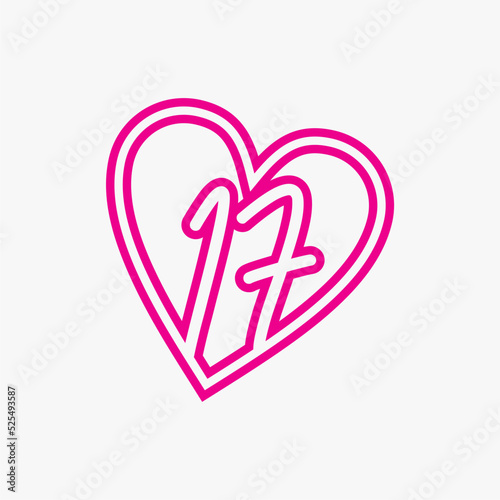 17 Sweet hearth pink logo vector image