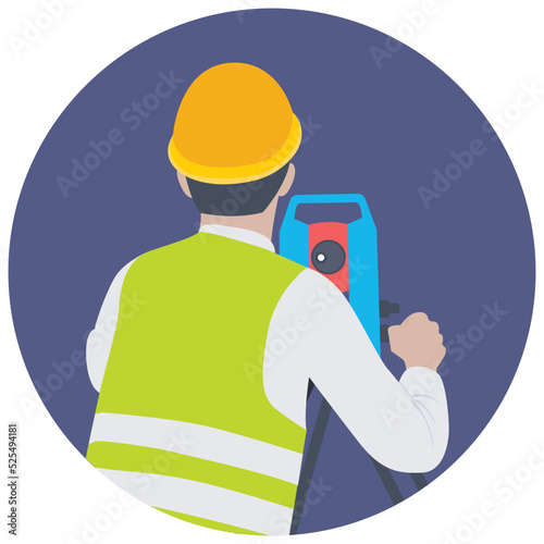 Surveyors Flat Colored Icon