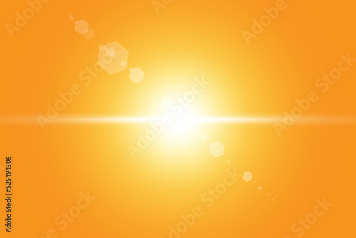 Warm sun on a yellow background. Leto.bliki solar rays.Оrange yellow background.