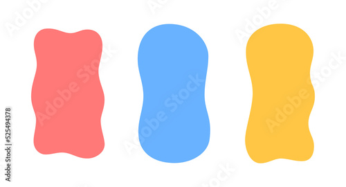 Hand drawn organic shapes set for social media stories. Quote minimalist frames blank template set. Isolated text box. Color empty speech bubble blobs. Vector illustration on white background.