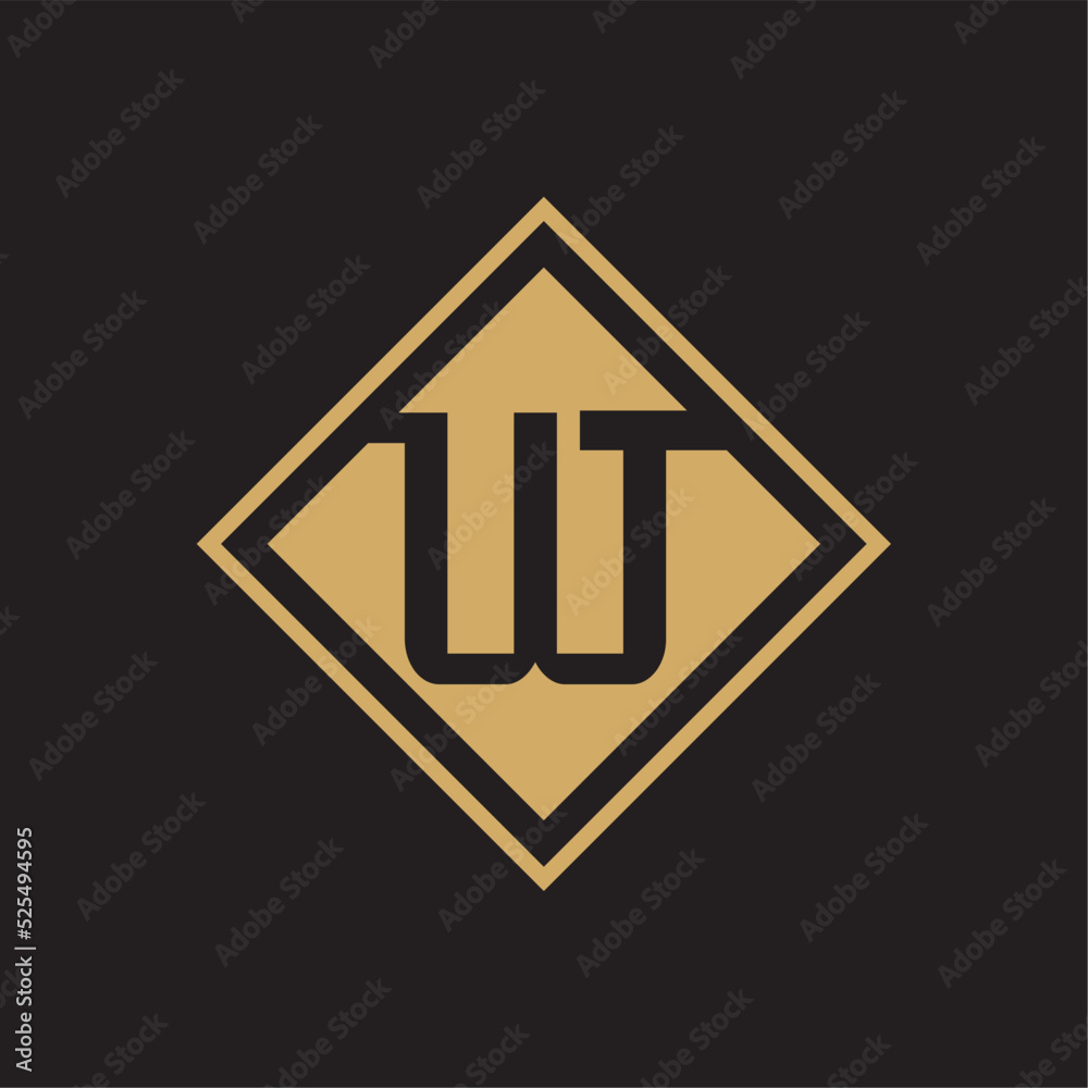 WT Squared gold investment logo vector image WT Squared gold investment logo vector image
