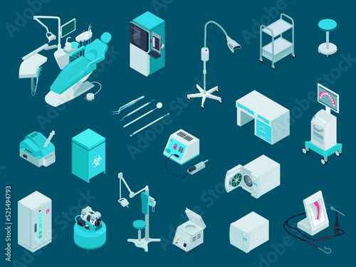 Dental Equipment Isometric Set