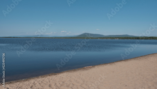 Coast of Barguzinsky Bay of Lake Baikal in Kargi region. Zabaikalsky National Park, Buryatia, Russia