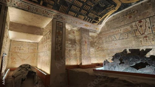 Tomb of Memnon, Pharaohs Ramses 5th and 6th, Valley of the Kings In Luxor, Egypt