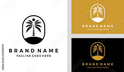 Palm tree logo design vector illustration