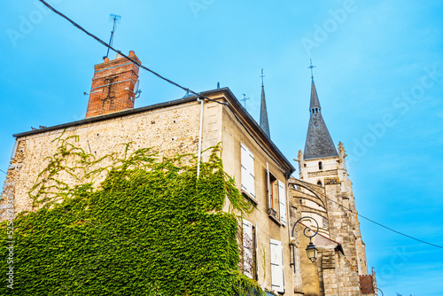 Dourdan, FRANCE - August 14, 2022: Street view of Dourdan in France photo