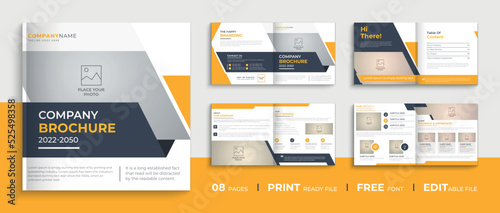 Professional 8 Page square company profile brochure design Multipurpose corporate brochure template layout design