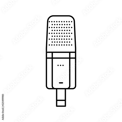 radio mic microphone line icon vector illustration